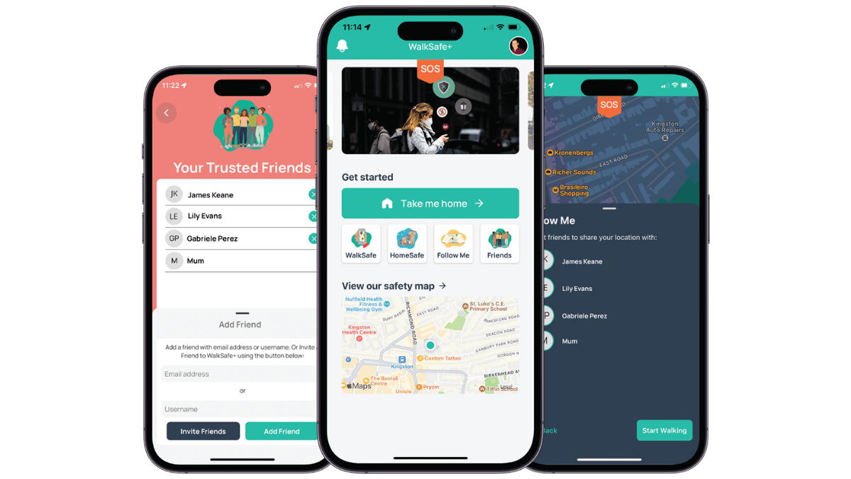 WalkSafe app photos