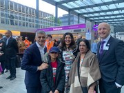 TfL Image - Keyan Gorg and his family meet Mayor Sadiq Khan and Transport Commissioner Andy Byford at Paddington yesterday