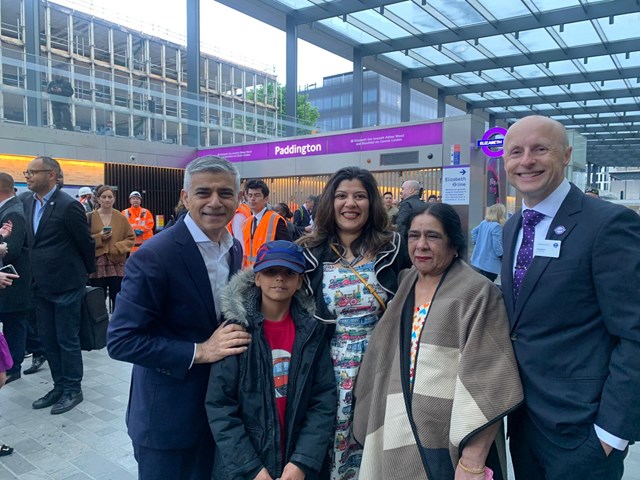 TfL Image - Keyan Gorg and his family meet Mayor Sadiq Khan and Transport Commissioner Andy Byford at Paddington yesterday