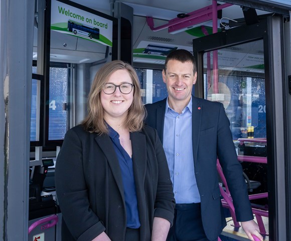 Cllr. Miranda Radley and First Bus Scotland MD Duncan Cameron