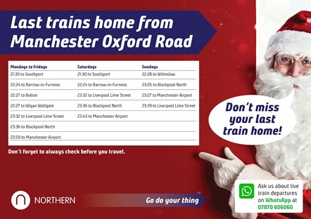 Last Northern trains home from Manchester Oxford Road