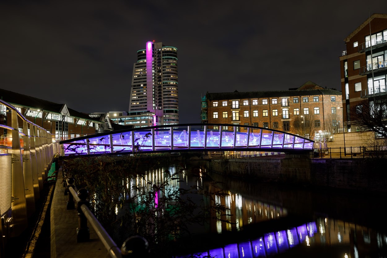 David Oluwale Bridge: The David Oluwale Bridge was today hailed as a symbolic link between the city’s past, present and future as a ceremony marked work on the landmark project being formally completed.

Spanning the River Aire between Sovereign Street and Water Lane, the bridge, which will be illuminated every night, has been named in honour of David Oluwale, who travelled to the UK from Nigeria and was targeted because of his mental health, homelessness and race.

He tragically drowned in the river in 1969 in a racially-motivated incident which left a lasting and poignant imprint on the city, inspiring a number of books, plays and a recently-installed blue plaque.