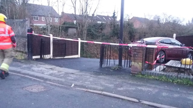 Kidderminster landslip car cordoned off
