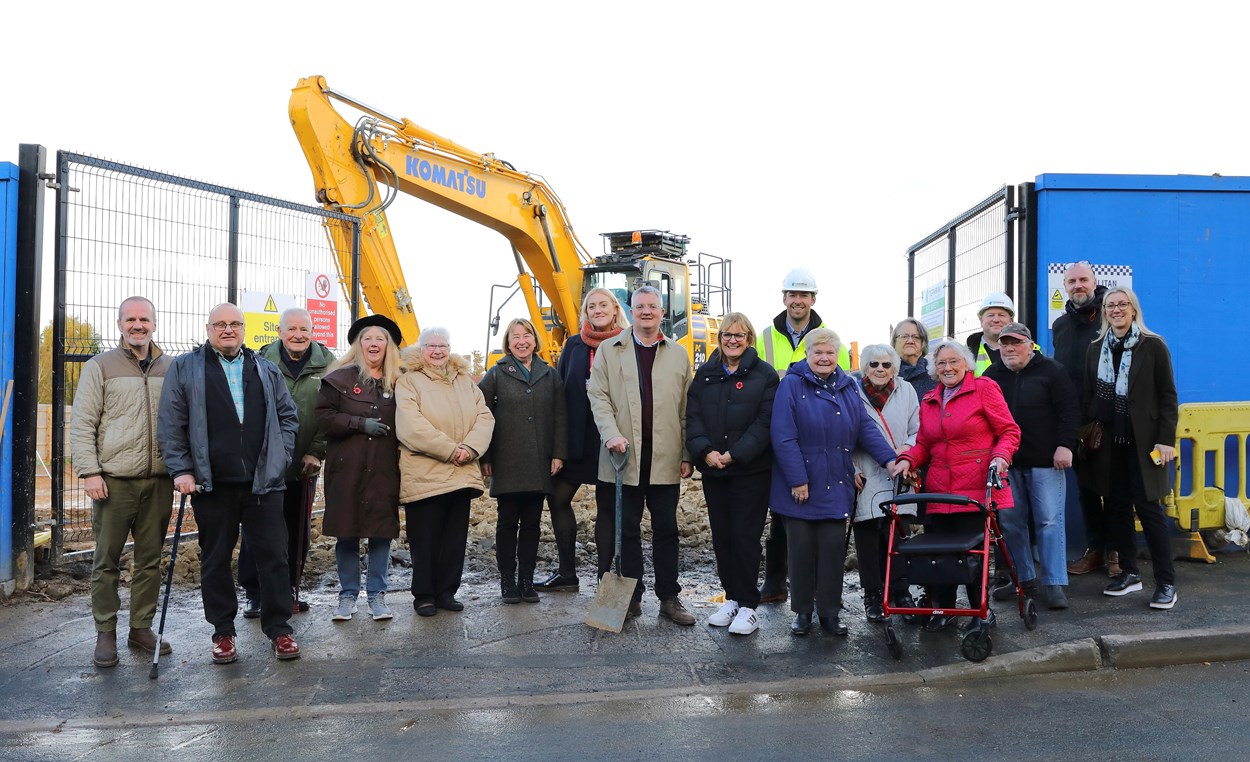 sugarhill1: Councillor James Lewis, leader of Leeds City Council, and Councillor Jess Lennox, the council's executive member for housing, join local residents and representatives of Leeds Federated Housing Association and Termrim Construction at the Sugar Hill Close and Wordsworth Drive ground-breaking event.
