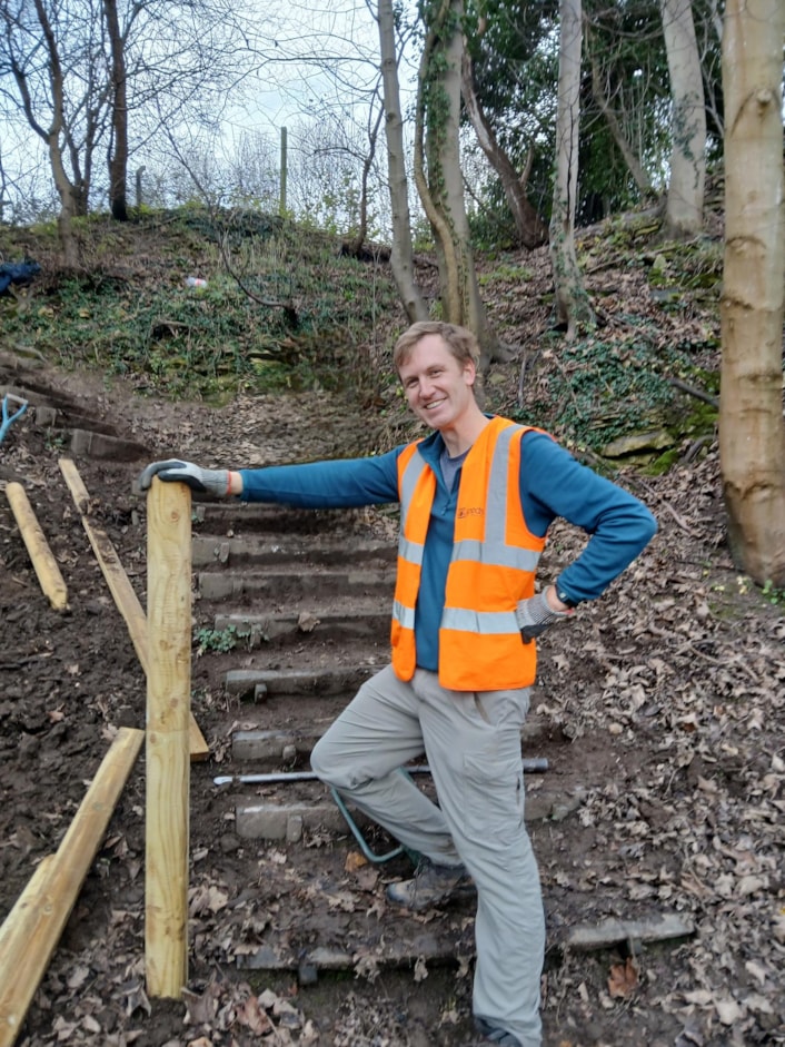 VTL John Campbell 1: John Campbell is one of the volunteers supporting Leeds City Council's public rights of way maintenance team on a monthly task day.