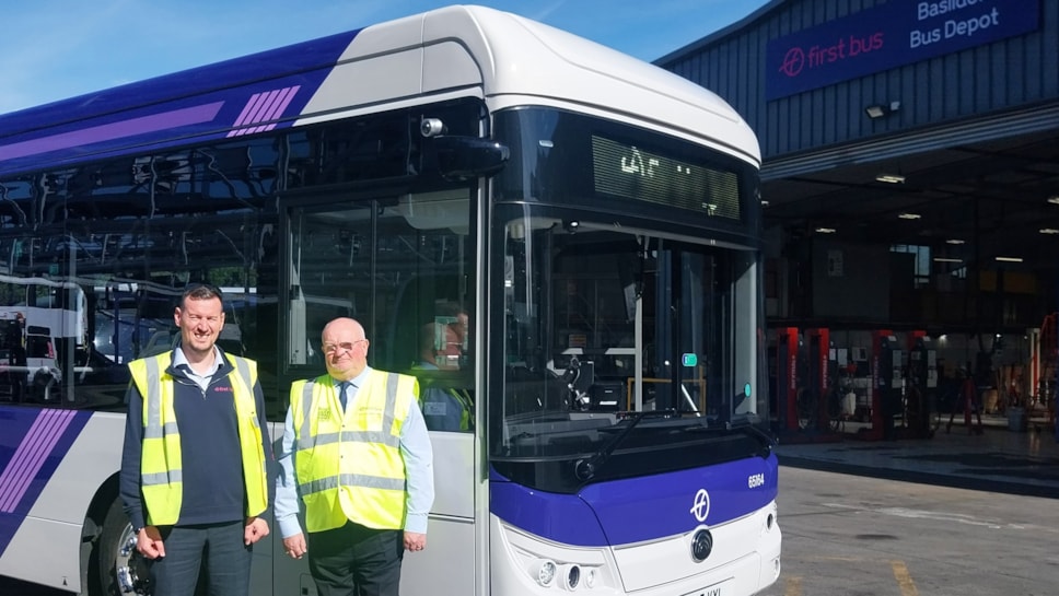Dan Worley Ops Manager and Piers Marlow MD with new EV at Basildon Depot