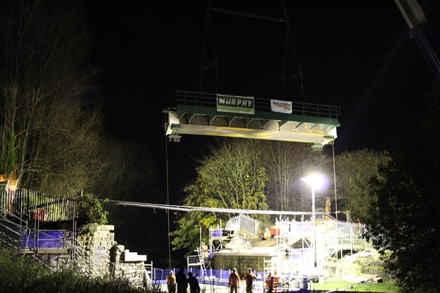 New bridge over canal in Burnley: Burnley canal bridge night 2-2