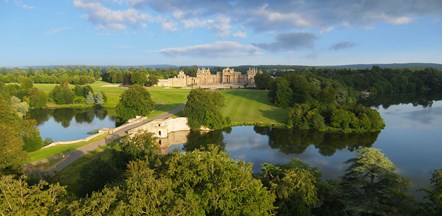 Blenheim Palace park and gardens lake bridge