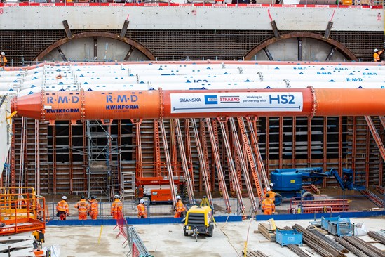 Hydraulic frame at the West Ruislip portal construction site.