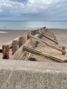 Groyne 4 on Portobello beach: Groyne 4 on Portobello beach with sea in the background.