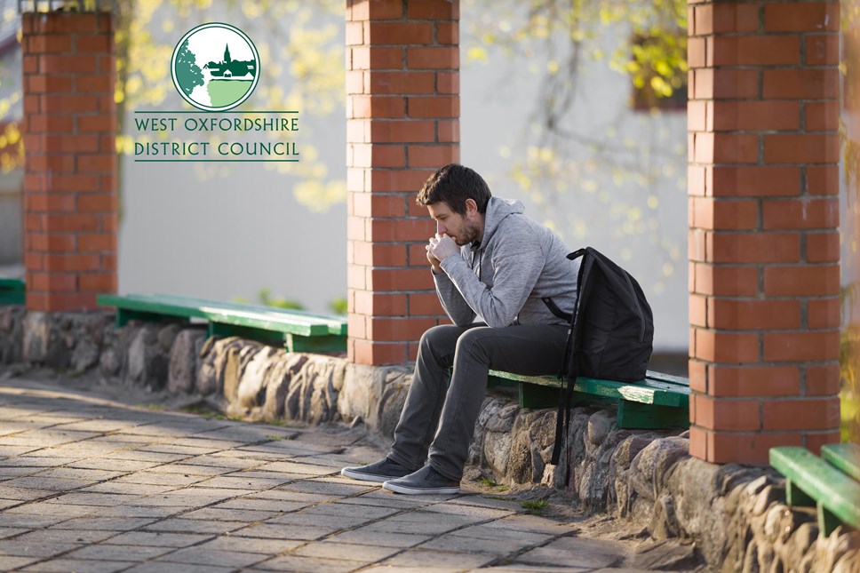 Homelessness Support man on bench logo