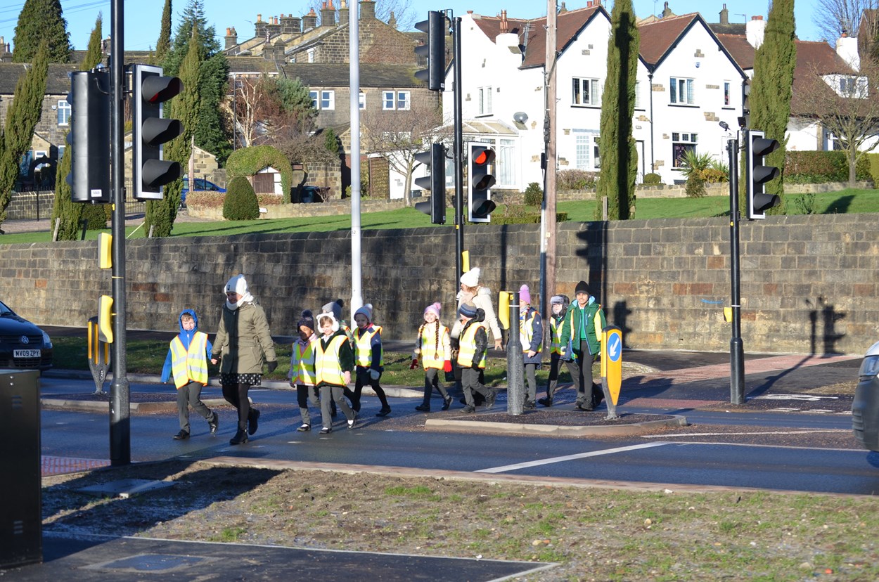 Signal crossing safety Featherbank School Fink Hill