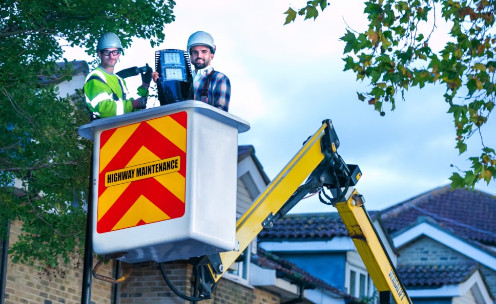 Cabinet Member for Environment and Transport, Cllr Mete Coban, replacing street lighting