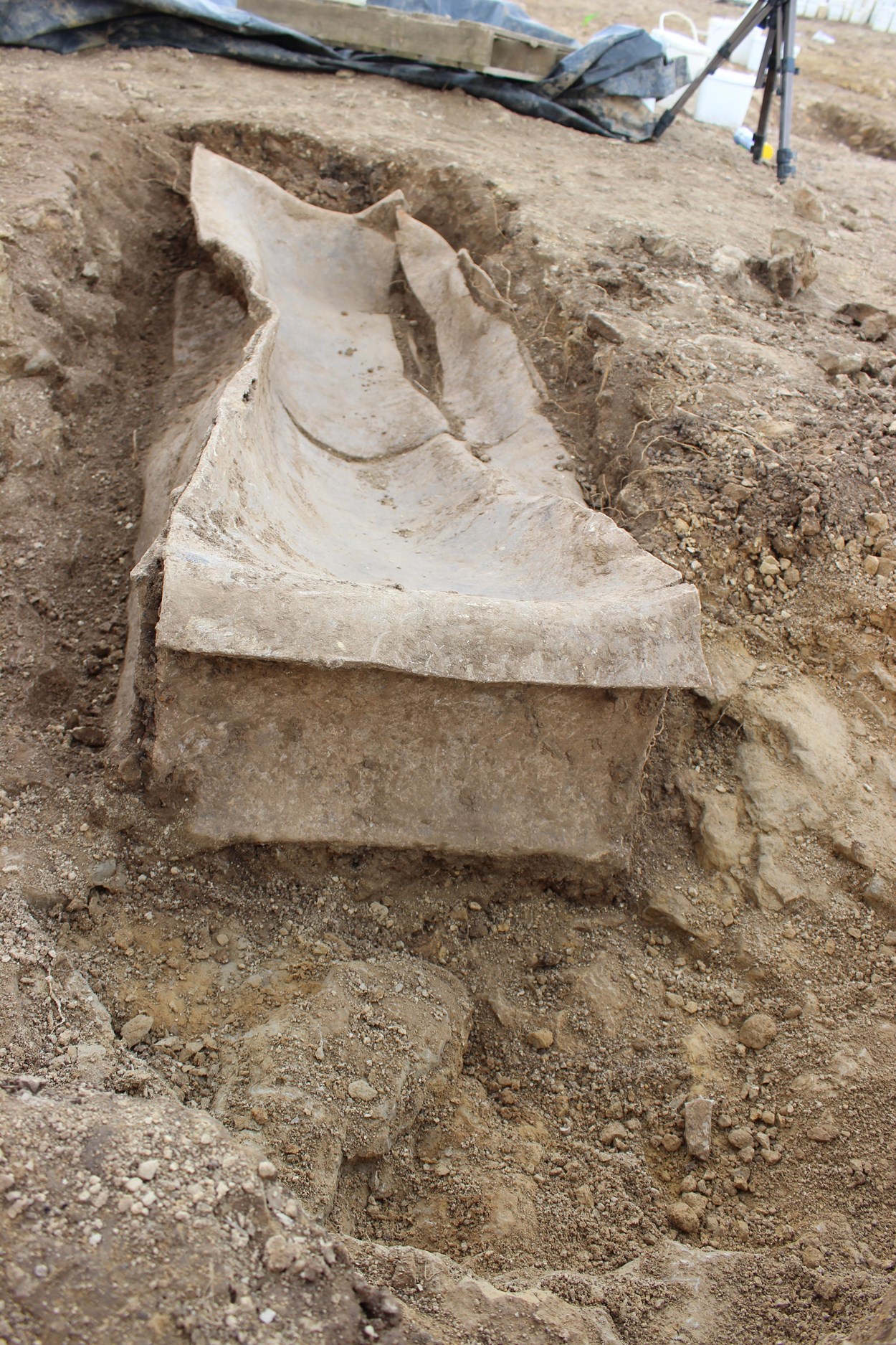 Garforth dig: An ancient lead coffin unearthed in a previously-undiscovered, 1,600-year-old Leeds cemetery.
The once-in-a-lifetime find, thought to contain the remains of a late-Roman aristocratic woman, was discovered as part of an archaeological dig near Garforth in Leeds, which also revealed the remains of more than 60 men, women and children who lived in the area more than a thousand years ago.