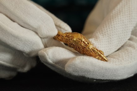 Early medieval gold sword pommel. Photo © Stewart Attwood (1)