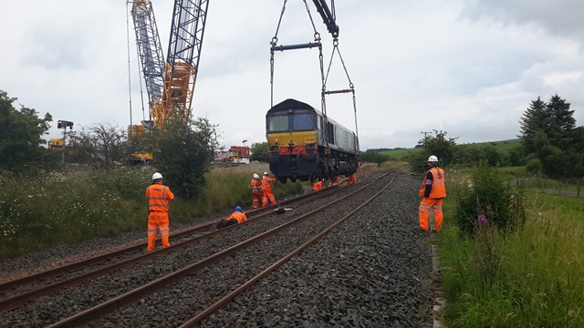 CUMNOCK DERAILMENT: Recovery works on track for Monday re-opening: derailed loco1