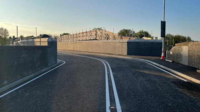 Job done: Broxbourne road reopens after bridge over railway replaced: The completed bridge just before reopening