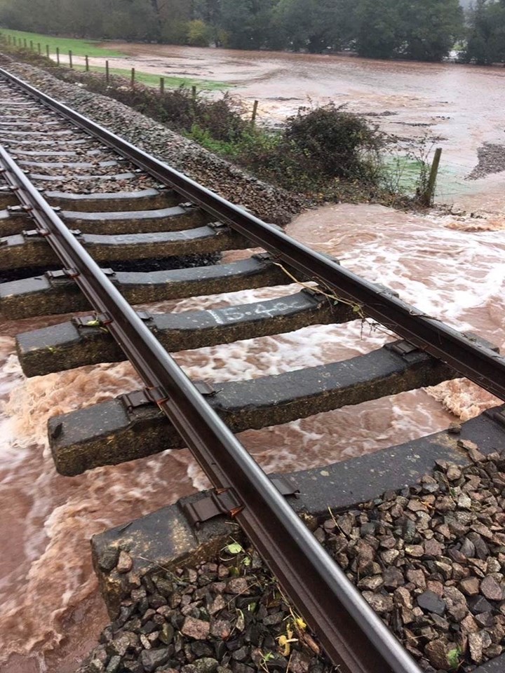 Marches line washed away at Pontrilas October 2019