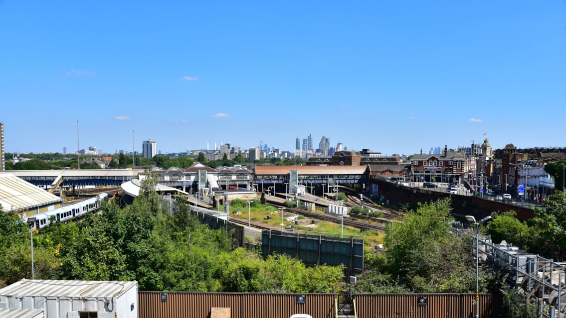 Trespasser jailed after causing 57 hours’ worth of delays through Clapham Junction: Aerial view of Clapham Junction station