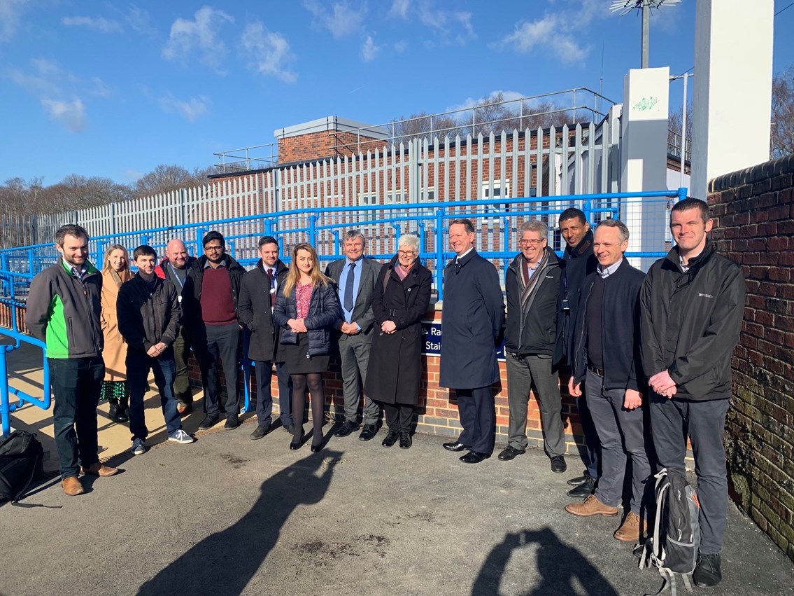 Orpington MP Gareth Bacon, Network Rail and Southeastern celebrate completion of £4m of passenger benefits at St Mary Cray station in south London: St Mary Cray 1