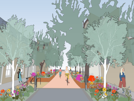 A visual representation of new public space on Caedmon Road
