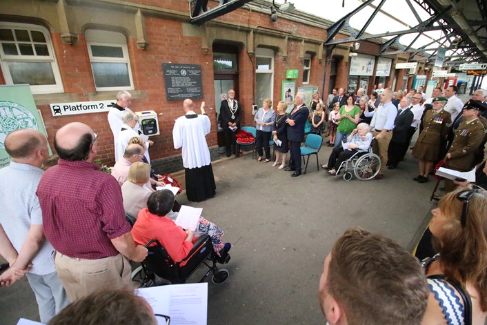 Carmarthen station plaque unveiling ceremony