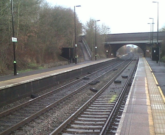 Tyres placed on track, Wilnecote, Staffordshire: Tyres placed on track, Wilnecote, Staffordshire