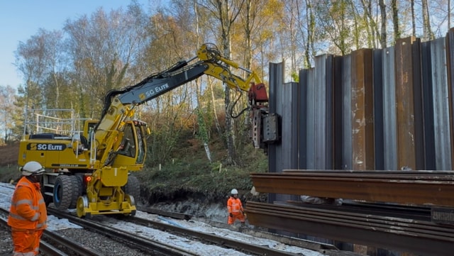 Piling work near Dorchester South: Piling work near Dorchester South