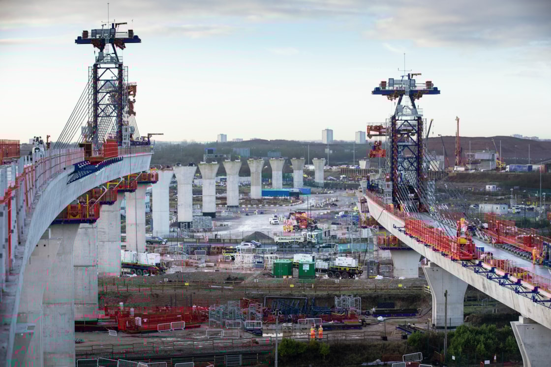 Water Orton viaducts curving away from the mainline towards Birmingham Feb 2026