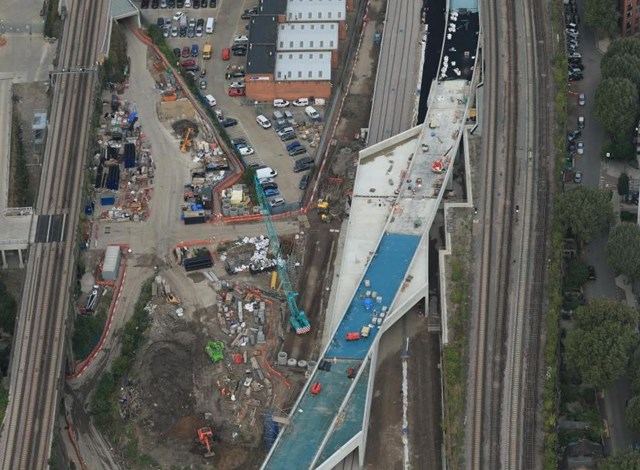 Aerial shot-3: Aerial shot of the Bermondsey Dive Under - September 2016