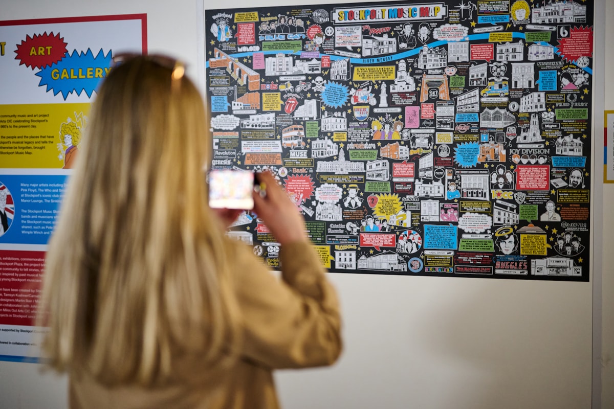 The new installation tells the story of Stockport's music scene from the 1960s to the present day