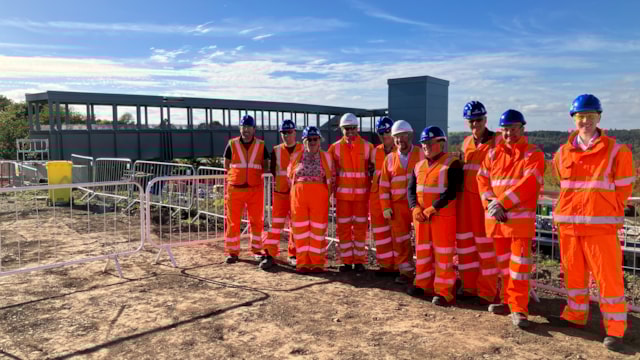 Key milestone reached as new Okehampton Interchange station takes shape: Stakeholders and Network Rail staff at Okehampton Interchange 30-09-25