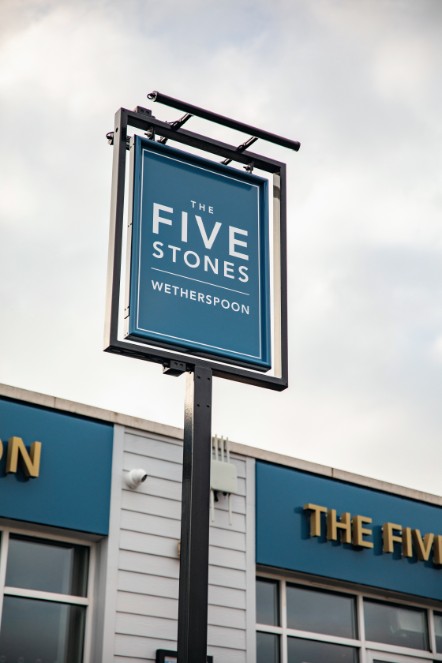 Wetherspoon The Five Stones signage