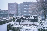 Snowing at Renfrewshire House