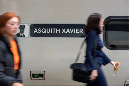 The nameplate for the Asquith's train