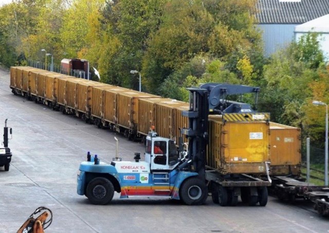 The household waste train helps provide energy for 50,000 homes