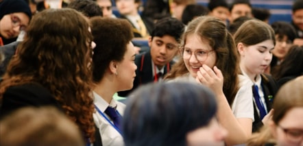 Students discuss their innovative concepts for the Ideas Wall at the TeenTech Lancashire Festival 2024.