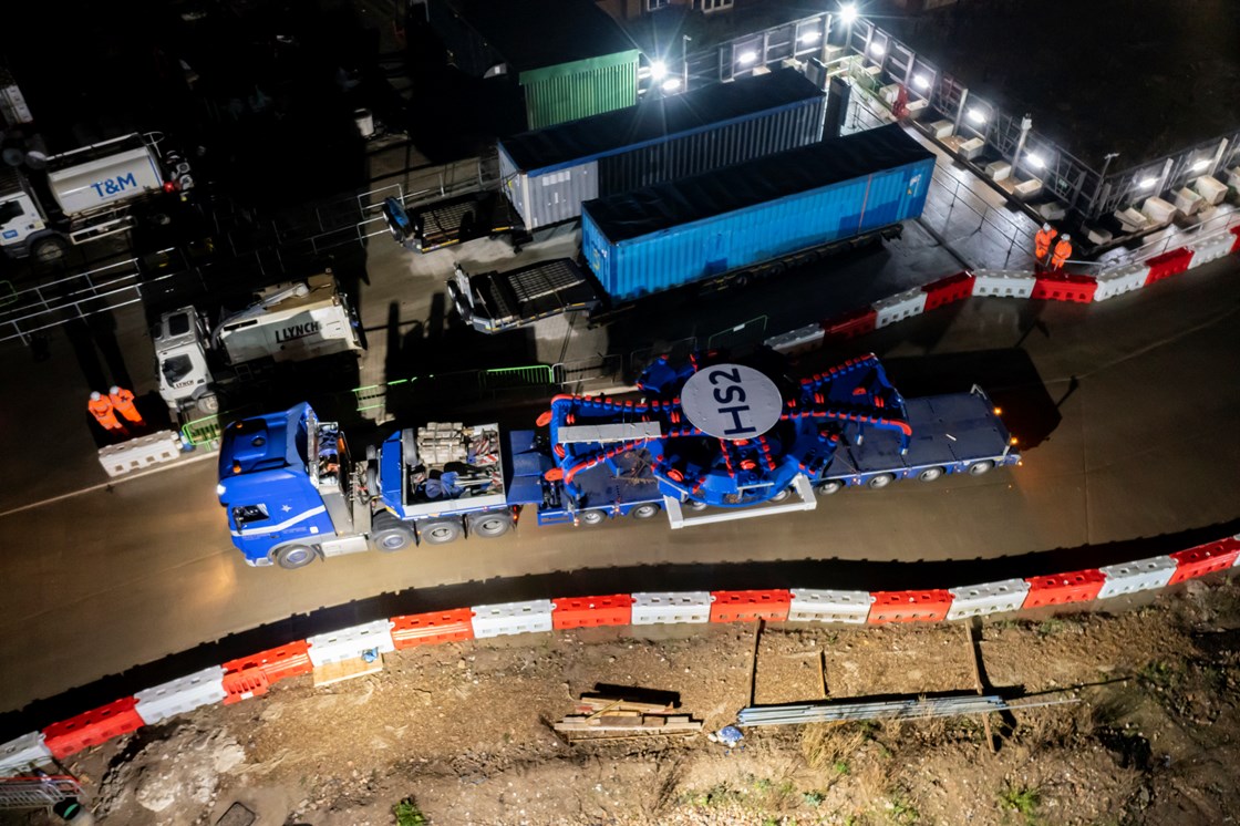 First two London Tunnels TBMs arrive in West Ruislip-9: Cutter head for one of the first two London TBMs transported to West Ruilsip. 

Tags: Tunnelling, Engineering, TBMs, Tunnel Boring Machines, London, West Ruislip, SCS JV