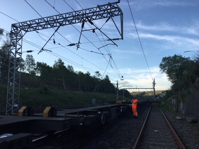 Engineers are currently fixing damaged overhead line equipment on the West Coast Main Line 3