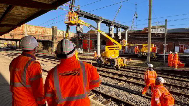 Preston station reopens after major signalling upgrades to improve future journeys: Teams at Preston station during signalling renewals January 2026
