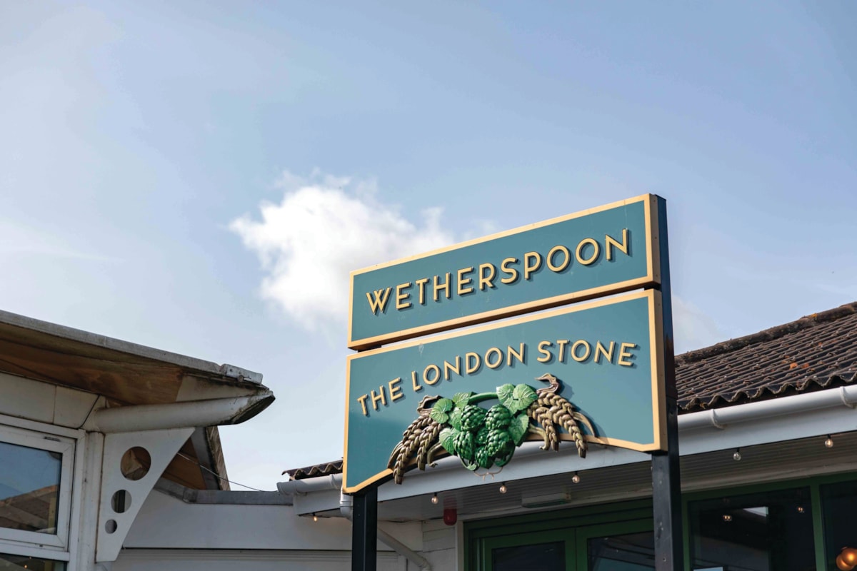 The London Stone signage
