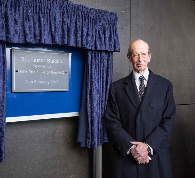 HRH The Duke of Kent with the commemorative plaque