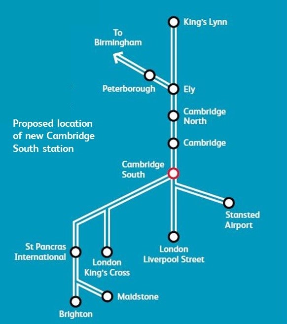 Reminder: Public consultation for new Cambridge South Station starts next week: Cambs South Station Map