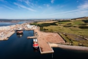 Port of Nigg - Existing East Quay in foreground and Inner East Quay in background.: Port of Nigg - Existing East Quay in foreground and Inner East Quay in background.
