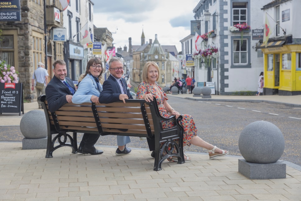 From l-r, Ribble Valley Borough Council leader Stephen Atkinson; Ribble Valley Borough Council mayor, Louise Edge; County Councillor Rupert Swarbrick, cabinet member for Highways and Transport, Lancashire County Council and County Councillor Sue Hind, Clitheroe.