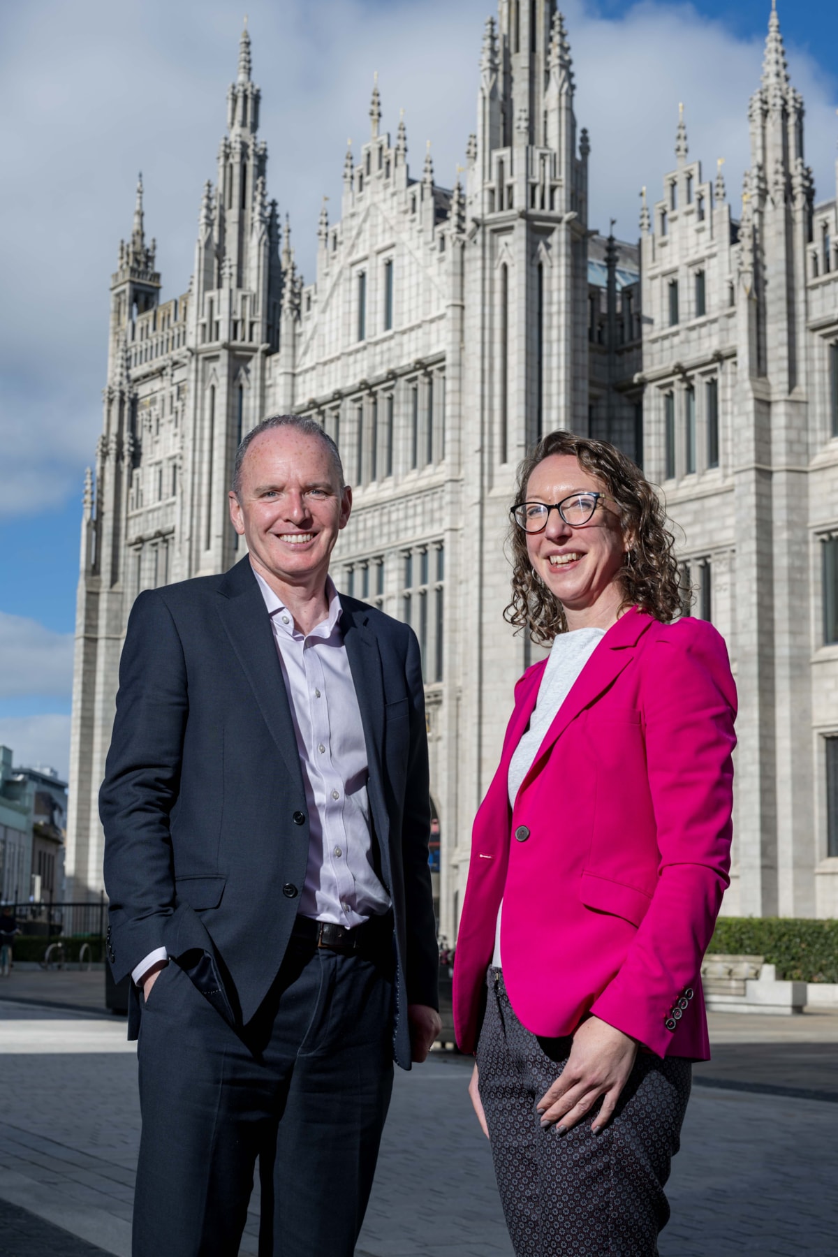 Scottish Enterprise Chief Executive, Adrian Gillespie, and North East Transition Director, Bethan Vasey, in Aberdeen