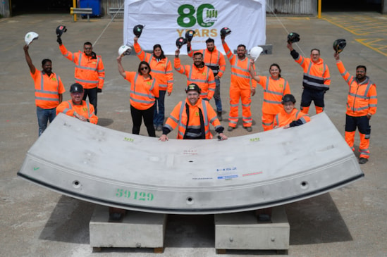 HS2 tunnel segment casting complete at PACADAR UK Isle of Grain factory-4: Staff at PACADAR UK celebrate the completion of  tunnel segments casting for HS2 London Tunnels at the PACADAR factory on the Isle of Grain in Kent. PACADAR are manufacturing the London Tunnel segments as a sub-contractor for our London tunnels contractor Skanska Costain STRABAG (SCS) joint venture.