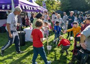 Party for Cosham - bubbles: Photo shows children having fun and enjoying bubbles at Party for Cosham in 2022.