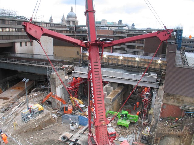 Blackfriars Bridge Slide - After: New section of bridge in place