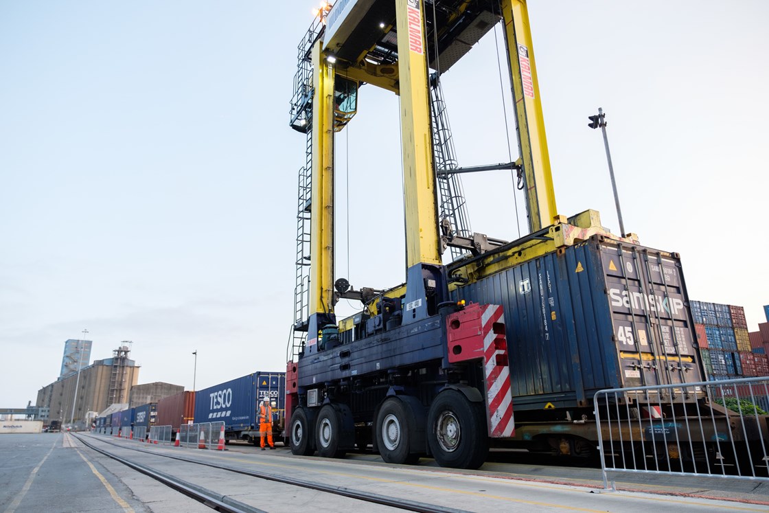 Port of Tilbury, how HS2 will increase rail freight usage October 2020: Credit: HS2 Ltd
HS2 will enable growth in rail freight usage at UK ports.